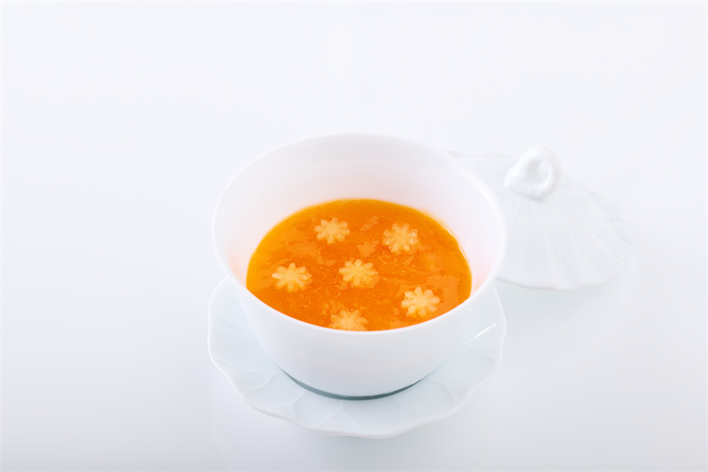 秋柿沙姜双皮奶Milk pudding, ginger, persimmon